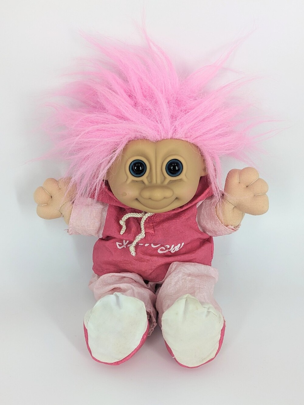 Vintage Russ Berrie "I Love You" Troll doll Toy Pink Hair